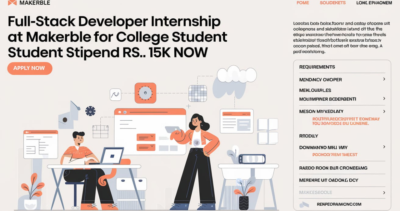 Read more about the article Fullstack Developer Internship At Makerble For College Student 